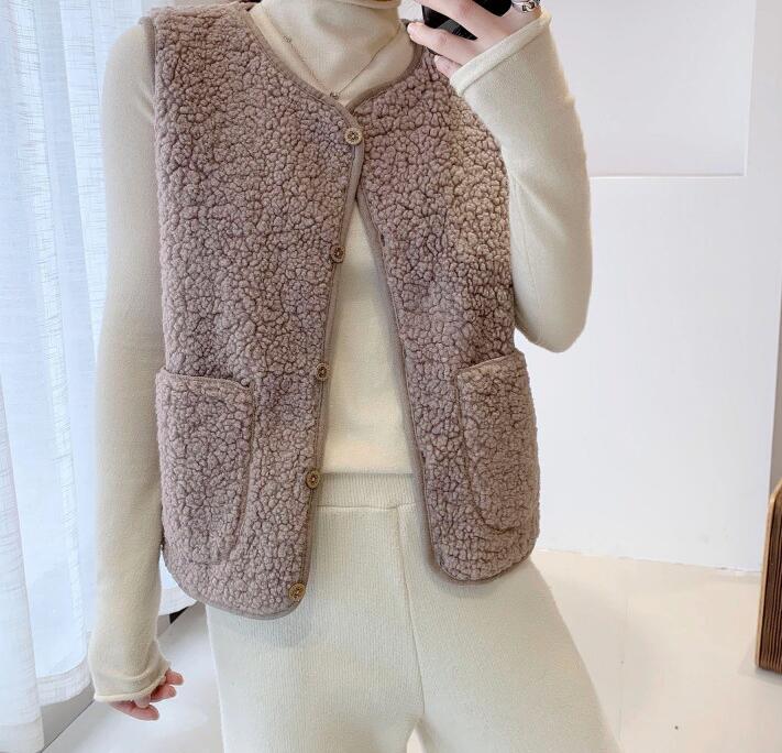 Fashion Lamb Plush Vest For Women