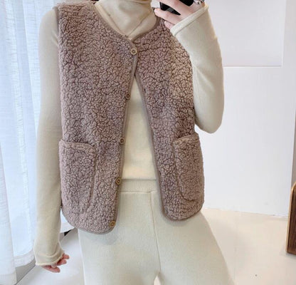Fashion Lamb Plush Vest For Women