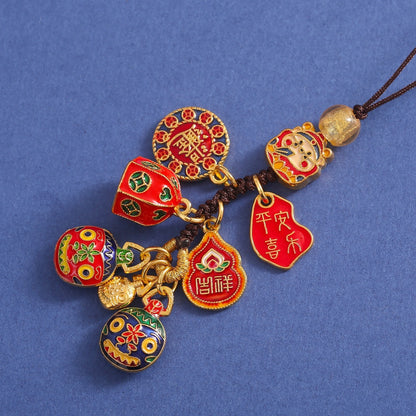 Vintage Sand Gold Pixiu Car Keychain