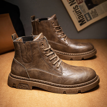 Autumn Leather Boots Men's Versatile Retro Trendy Versatile Casual Martin Shoes