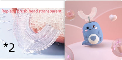 Children'S Electric Toothbrush Food Grade Silicone Oral 360 Degree Automatic Usb Charging Smart Children'S Toothbrush U-Shaped