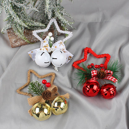 Christmas Five-pointed Star Bell Accessories Pendant Christmas Tree Ornament For Christmas Party DIY
