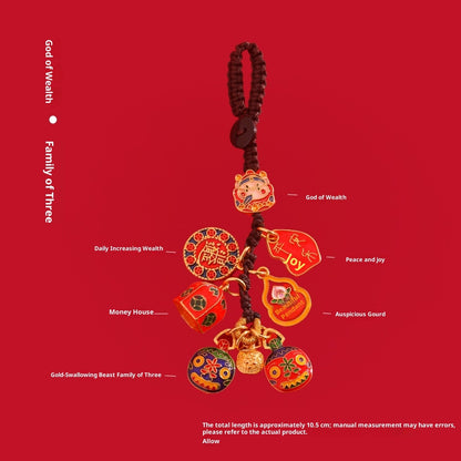 Vintage Sand Gold Pixiu Car Keychain