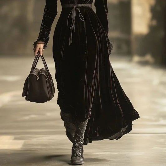 Retro Velvet Home Dress