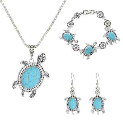 Fashion Turquoise Turtle Three-piece Jewelry