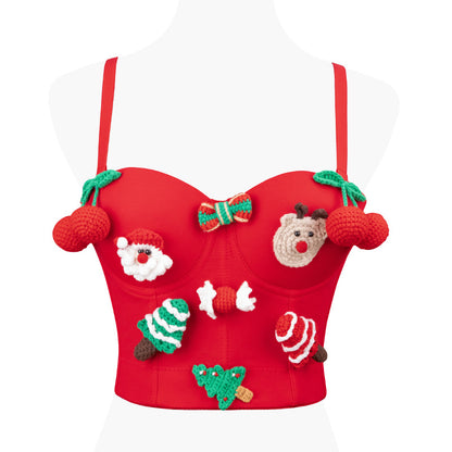 Copy of Christmas Bralette Spicy Girl Pure Desire Style Boned Corset Backless Bra