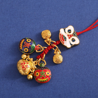 Vintage Sand Gold Pixiu Car Keychain