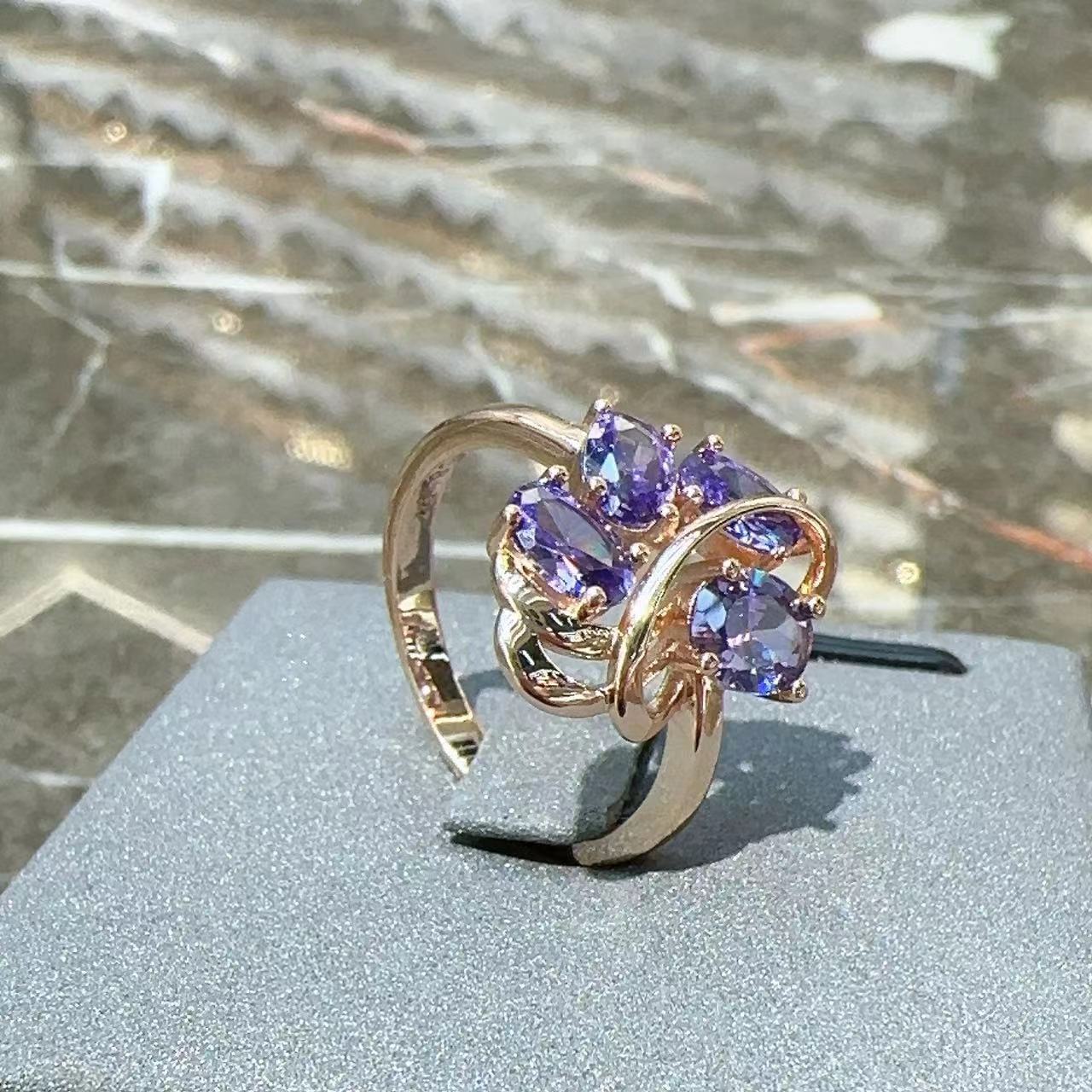 Rose Gold Amethyst Jewelry Set