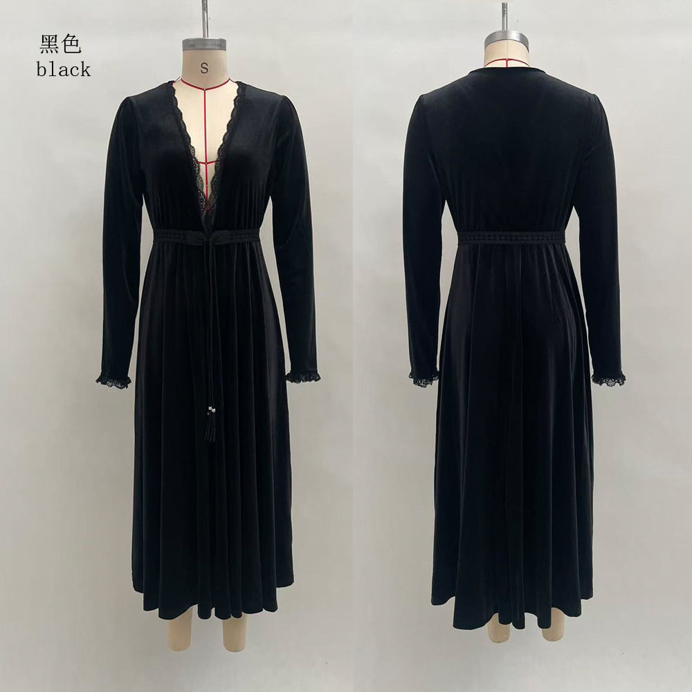 Retro Velvet Home Dress