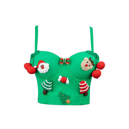 Copy of Christmas Bralette Spicy Girl Pure Desire Style Boned Corset Backless Bra