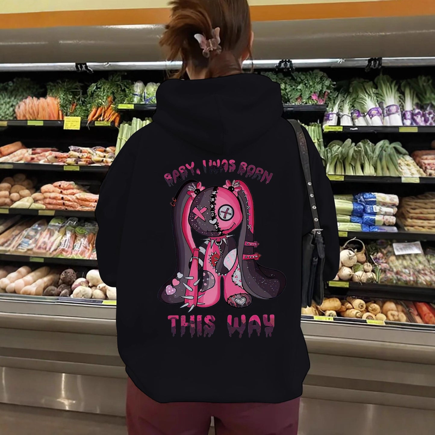 Cartoon printed hoodie