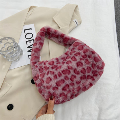 Handbag Fashion Shoulder Bag Casual Retro Plush Underarm Bag