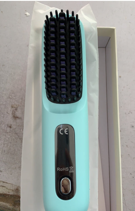 2 In 1 Straight Hair Comb Wireless Hair Straightener Brush Hair Fast Heating Portable Hot Curler USB Charging - SD & CO.