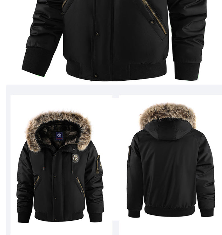 Men's Heavy-Duty Winter Parka with Faux Fur Hood