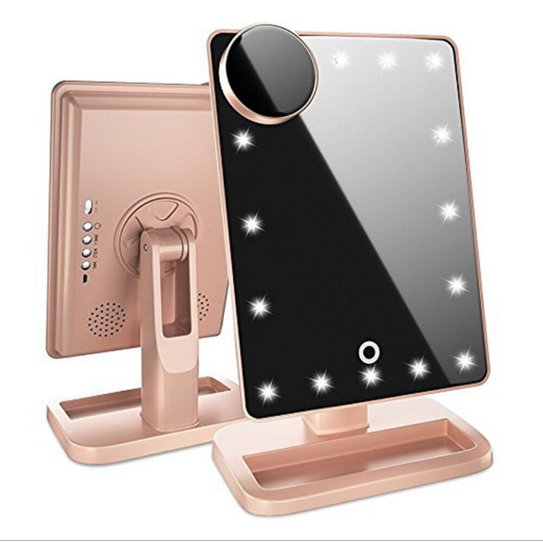Touch Screen Makeup Mirror With 20 LED Light Bluetooth Music Speaker 10X Magnifying Mirrors Lights - SD & CO.