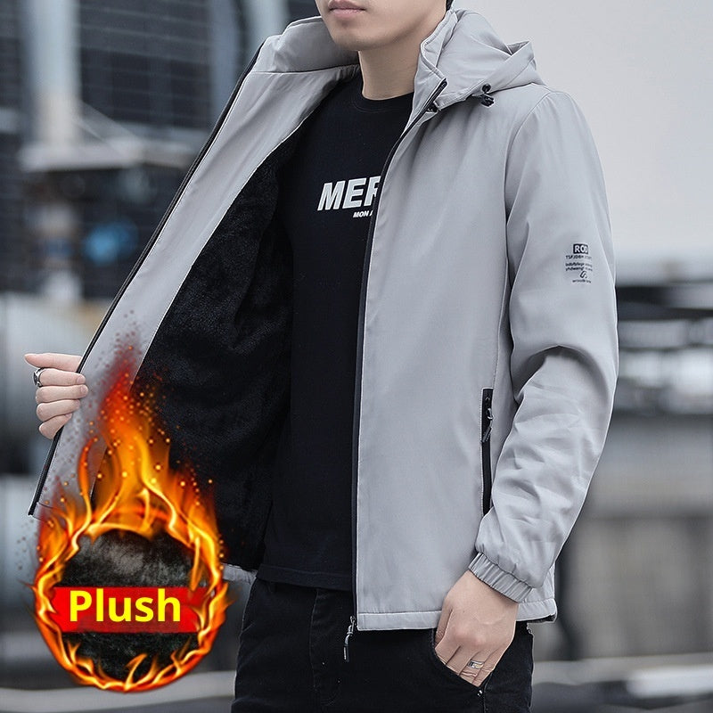 Fashion Casual Hooded Fleece-lined Thick Coat For Men - SD & CO.