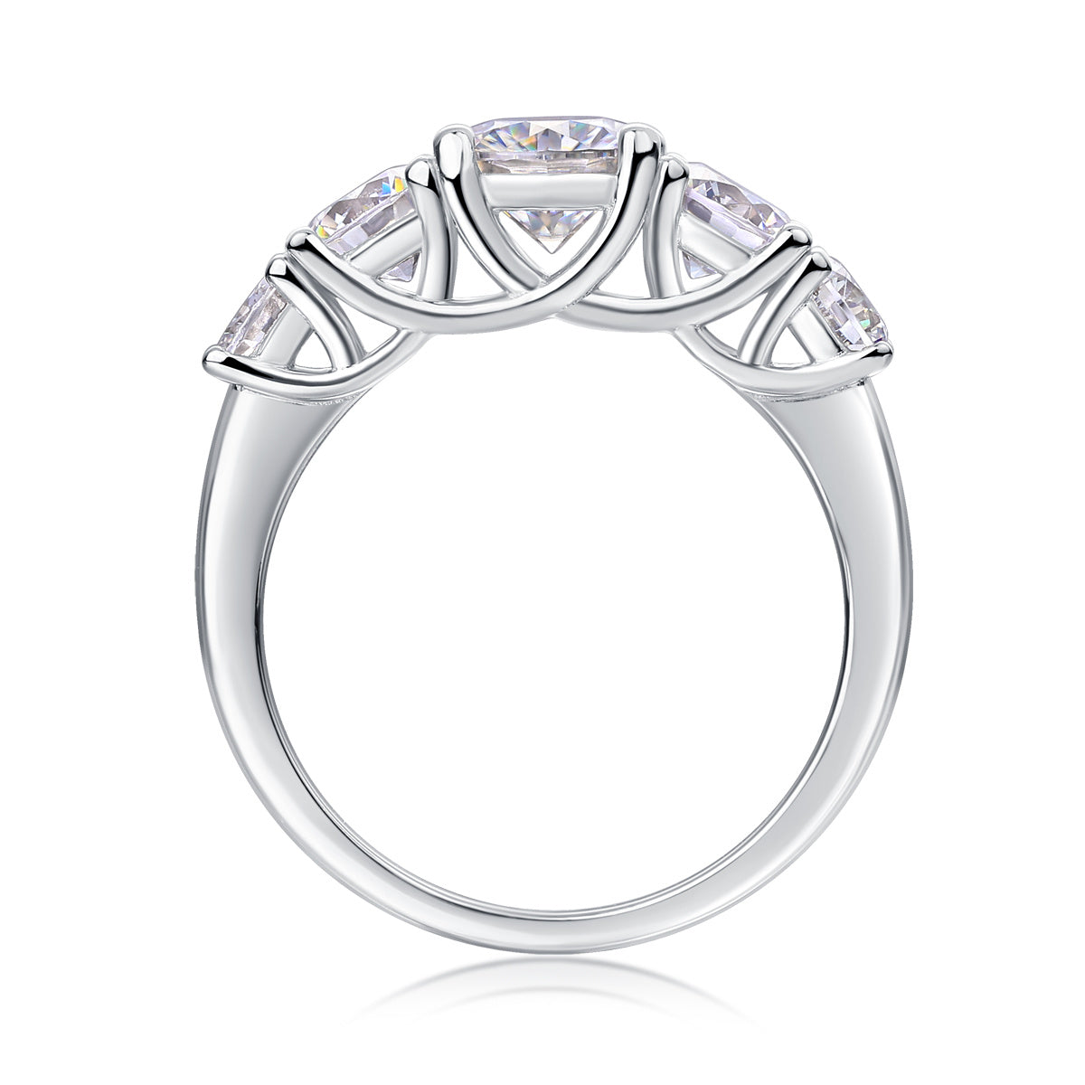Deep Affection - Set With 1-carat Top-quality Moissanite S925 Silver And Platinum-plated Diamond Wedding Ring. The Ring Can Be Tested With A Diamond Pen In Gold And Rose Gold