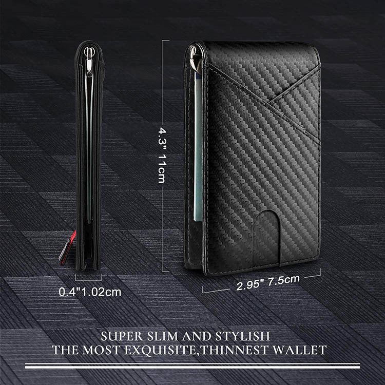 Super Slim Carbon Fiber Card Holder Wallet – Minimalist RFID Design