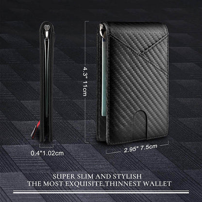Super Slim Carbon Fiber Card Holder Wallet – Minimalist RFID Design