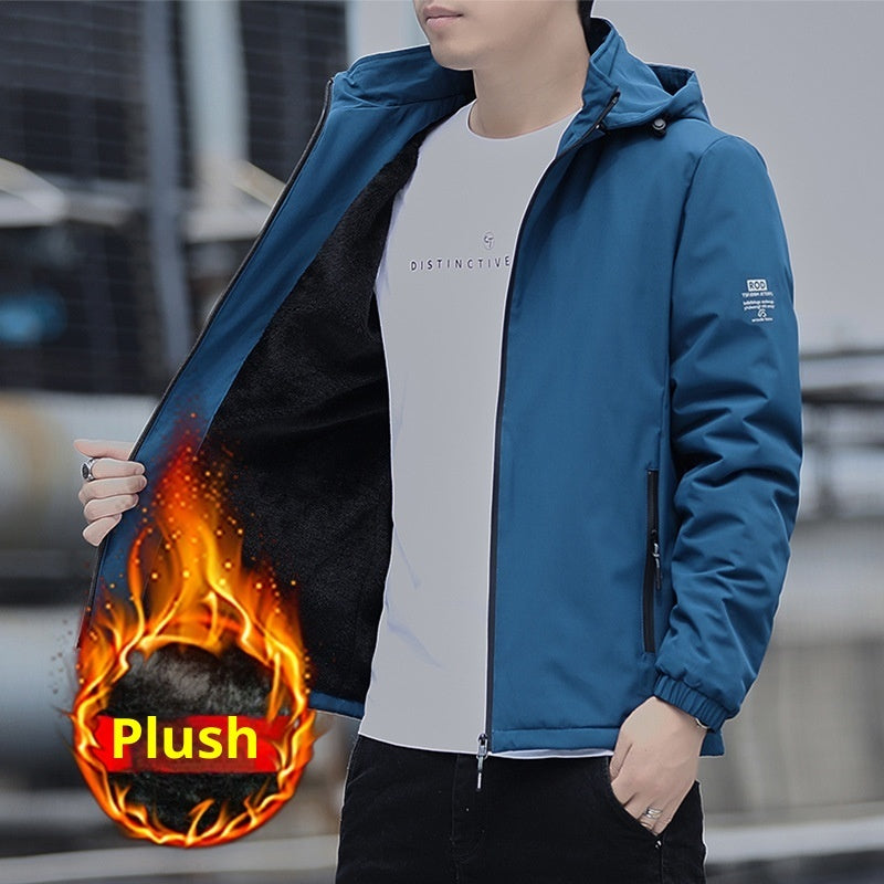 Fashion Casual Hooded Fleece-lined Thick Coat For Men - SD & CO.