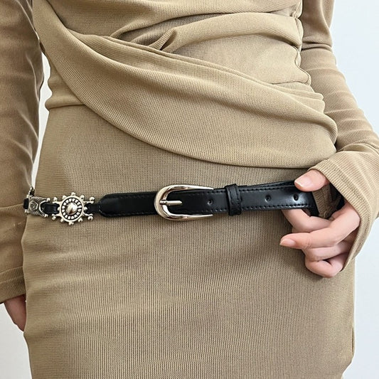 New Leather Rivet Stitching Waist Chain For Women