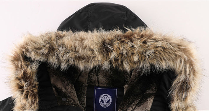 Men's Heavy-Duty Winter Parka with Faux Fur Hood
