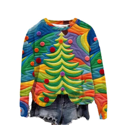 Women's Versatile Christmas 3D Digital Print Sweatshirt