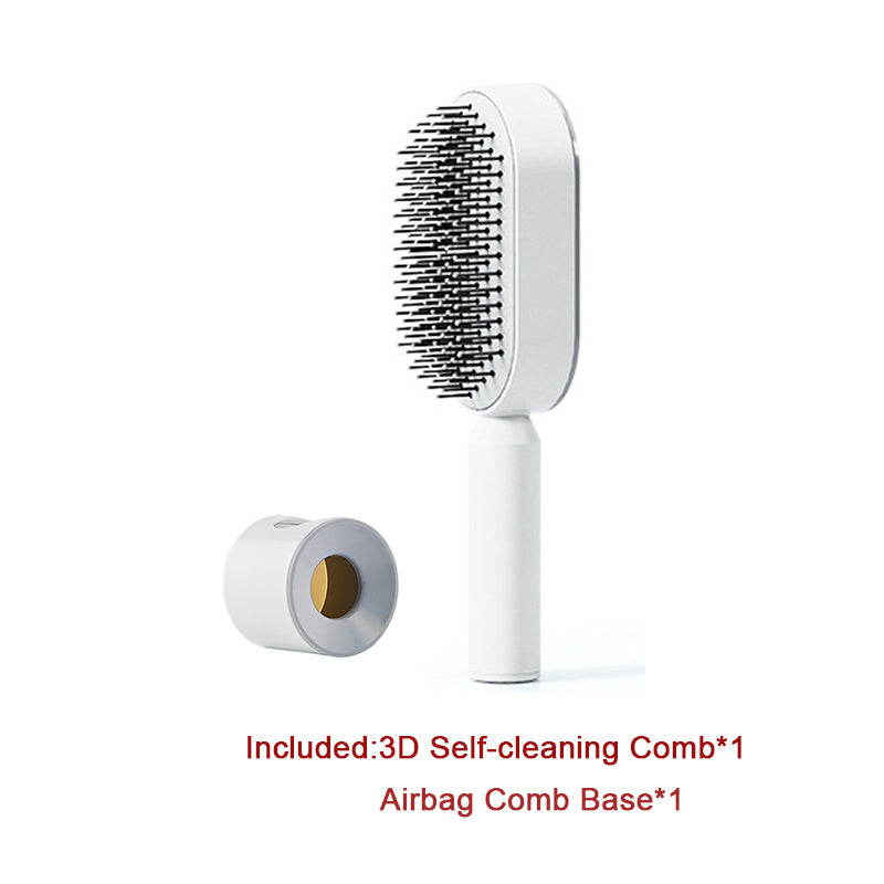 Self Cleaning Hair Brush For Women One-key Cleaning Hair Loss Airbag Massage Scalp Comb Anti-Static Hairbrush - SD & CO.