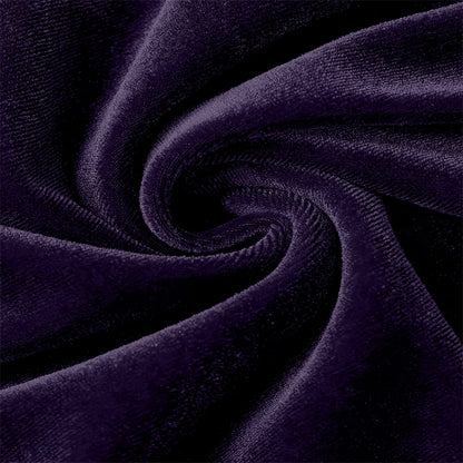 Women's Sexy Solid Color Velvet V-Neck Top, Sequin Detail Long Sleeve Blouse For Layering And Holiday Wear