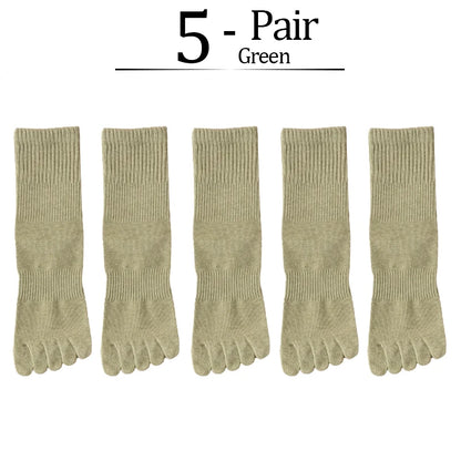 5 Pairs/lot Women Five Fingers Socks 100% Cotton Solid Colour Ladies Split Toe Sports Socks Spring Autumn Harajuku Toe Socks