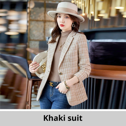 Casual Plaid Autumn Western Style Women's Clothing Long Coat - SD & CO.