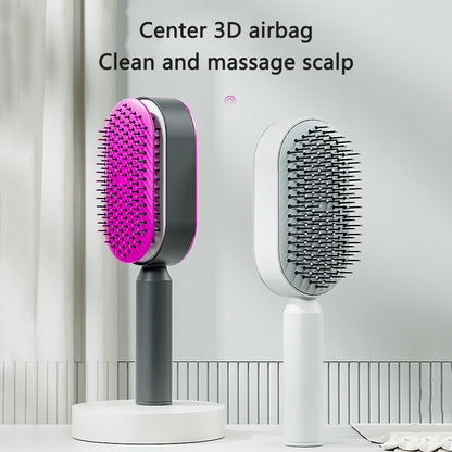 Self Cleaning Hair Brush For Women One-key Cleaning Hair Loss Airbag Massage Scalp Comb Anti-Static Hairbrush - SD & CO.