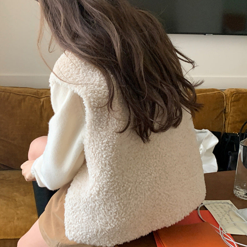 Soft Girl Teddy Vest – Cream