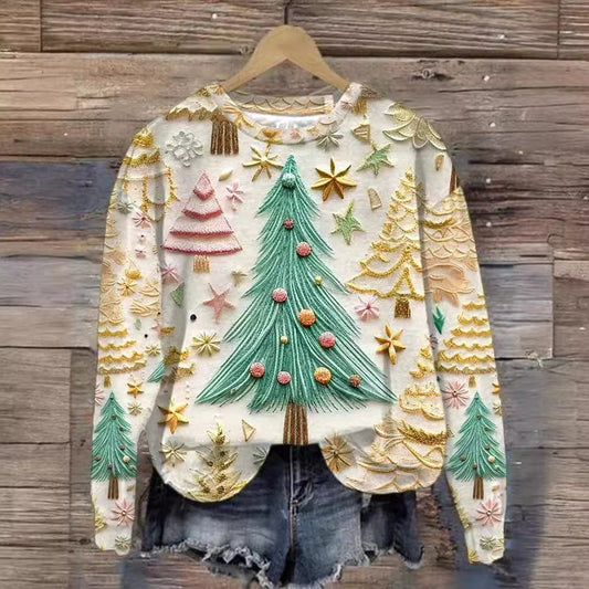 Women's Versatile Christmas 3D Digital Print Sweatshirt