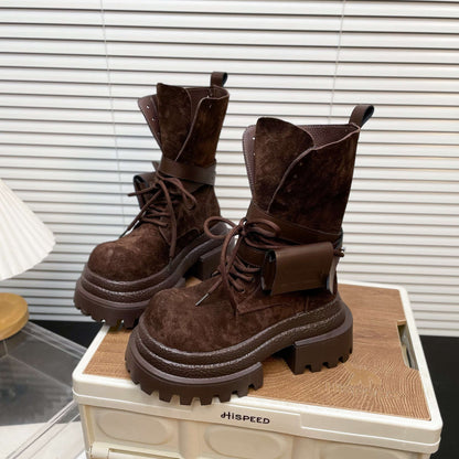 Suede Thick-soled Martin Boots For Women Autumn And Winter New Fashion