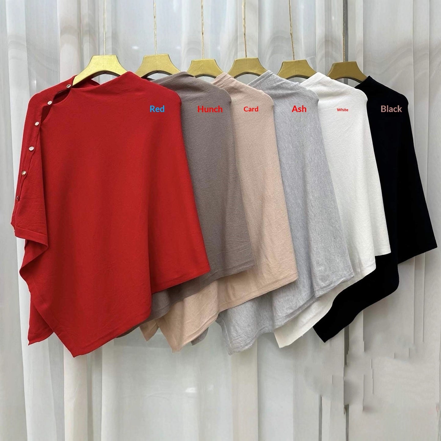 Oblique Button Loose High-end Sense Shawl Cape Knit Sweater Women