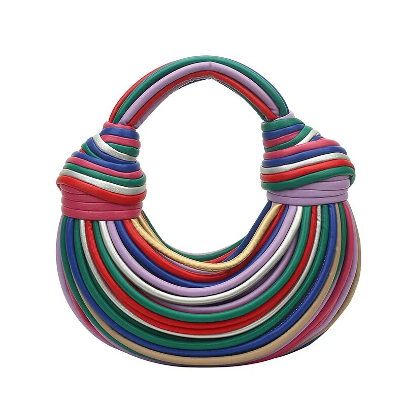 Copy of New Colourful Rainbow Noodles Shaped Luxury Designer Women Lady Handbag Underarm Bag Woman Totes Purses Clutch Party Dinner Bags