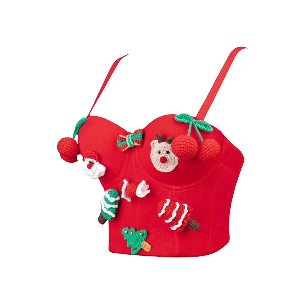 Copy of Christmas Bralette Spicy Girl Pure Desire Style Boned Corset Backless Bra