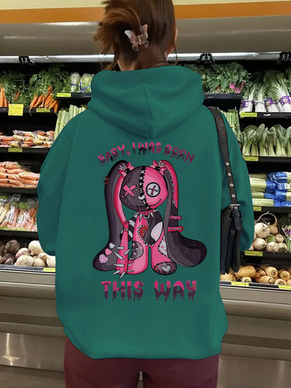 Cartoon printed hoodie