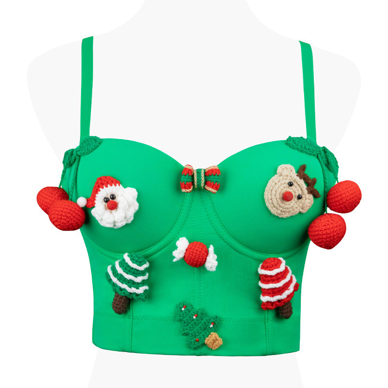Copy of Christmas Bralette Spicy Girl Pure Desire Style Boned Corset Backless Bra