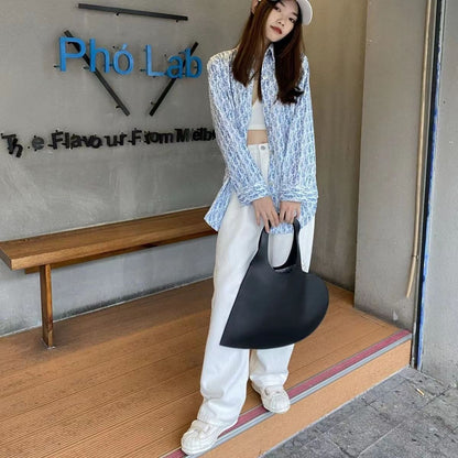 Black PU Love Handheld Photo Bag Love One Shoulder Underarm Bag