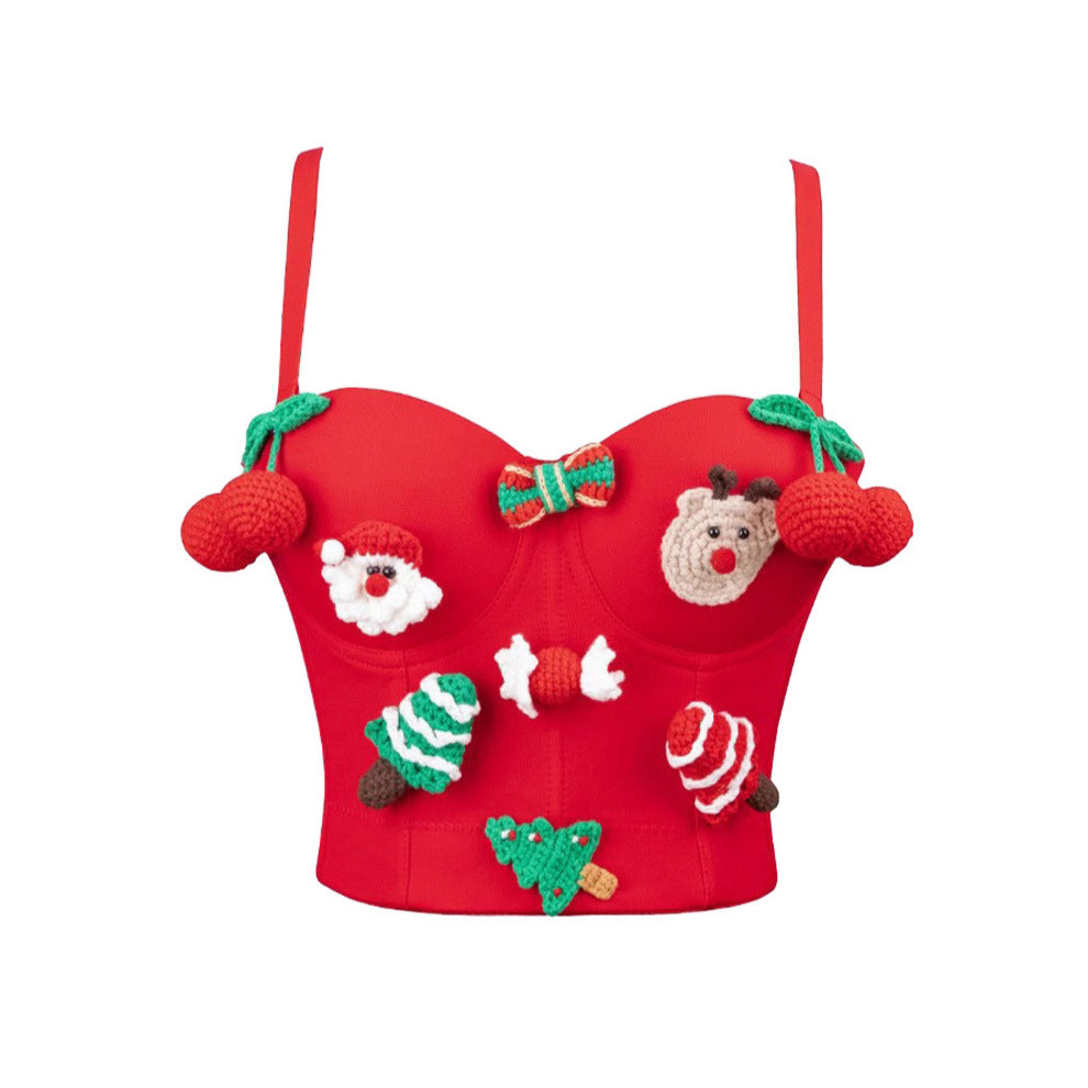 Copy of Christmas Bralette Spicy Girl Pure Desire Style Boned Corset Backless Bra