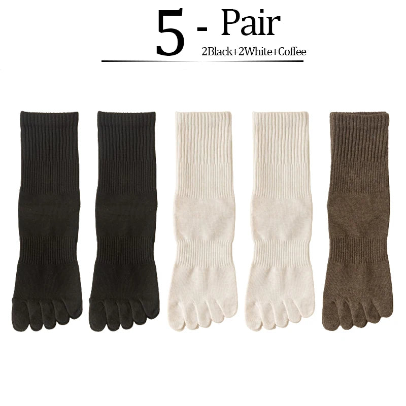 5 Pairs/lot Women Five Fingers Socks 100% Cotton Solid Colour Ladies Split Toe Sports Socks Spring Autumn Harajuku Toe Socks