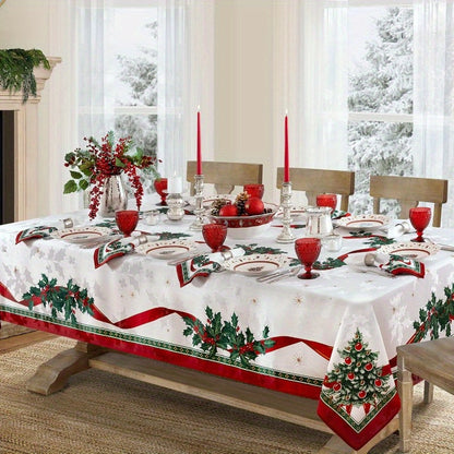 Copy of Christmas table runner with pine holly needle, holiday dining decor
