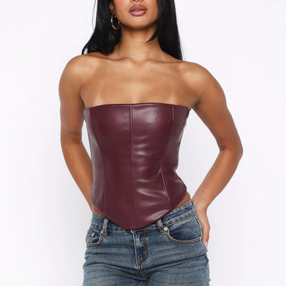 Strapless tight fishbone corset sexy strapless vest