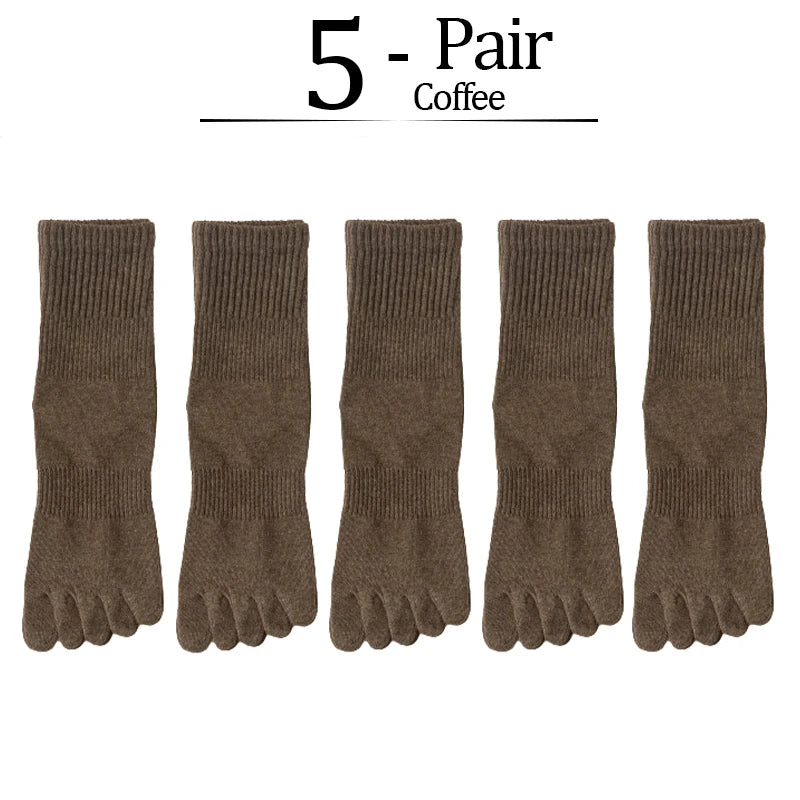 5 Pairs/lot Women Five Fingers Socks 100% Cotton Solid Colour Ladies Split Toe Sports Socks Spring Autumn Harajuku Toe Socks