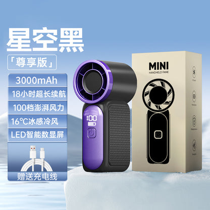Mini Handheld Flap Pocket Pants Fan USB Charging Small Fan Strong Wind Small Portable High-Speed Small Air Cannon Cross-Border