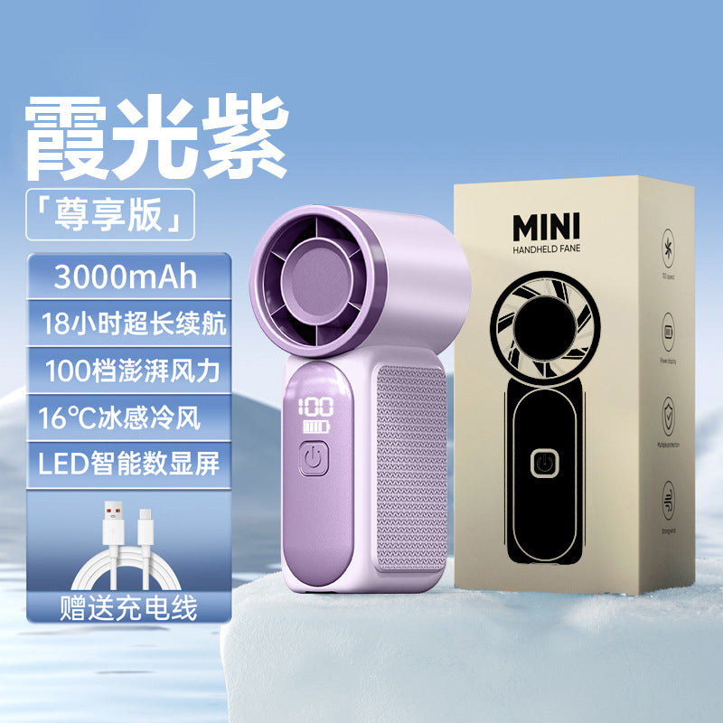 Mini Handheld Flap Pocket Pants Fan USB Charging Small Fan Strong Wind Small Portable High-Speed Small Air Cannon Cross-Border