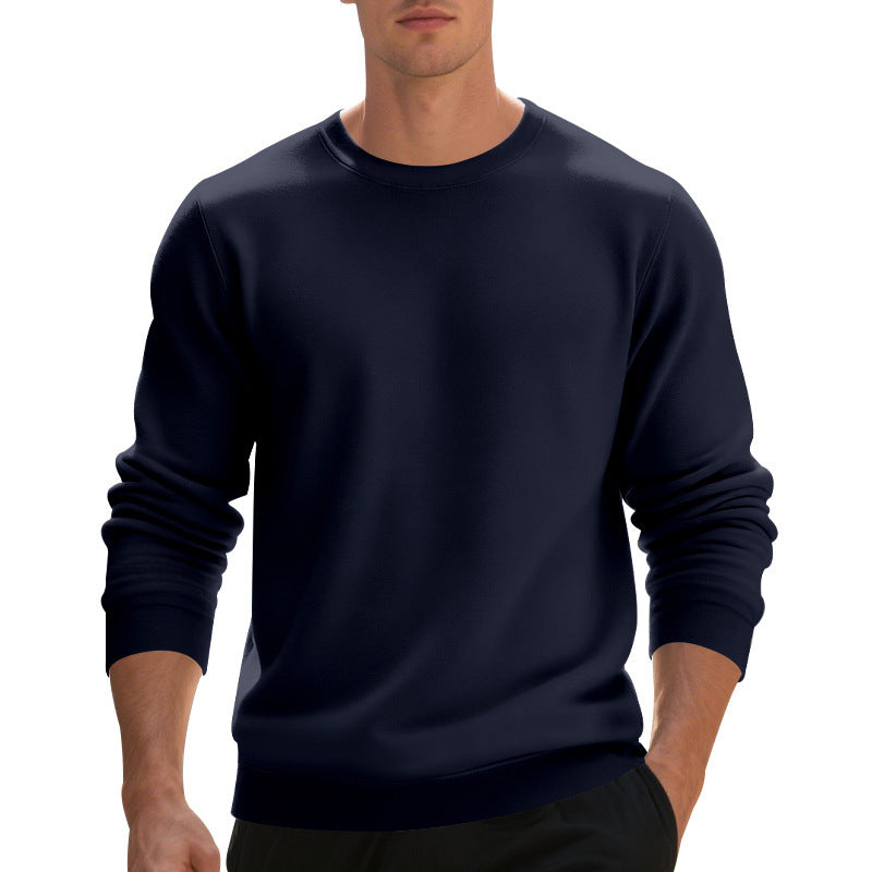 Fleece-lined Crew Neck Sweater Male Loose Casual Top - SD & CO.
