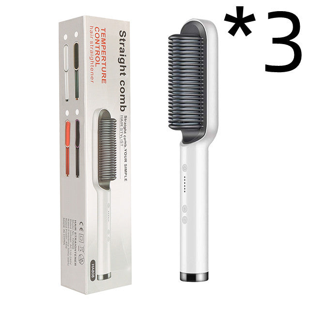 New 2 In 1 Hair Straightener Hot Comb Negative Ion Curling Tong Dual-purpose Electric Hair Brush - SD & CO.